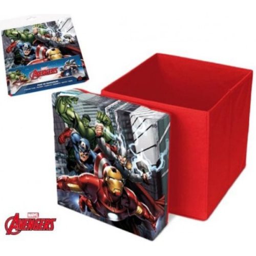 Pouf Puff Box Contenitore Porta Giochi Avengers Supereroi Marvel 30x30x30cm