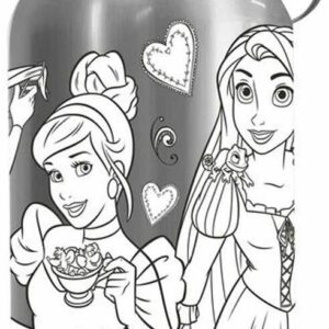 PRINCIPESSE DISNEY BORRACCIA IN ALLUMINIO DA COLORARE 500ML