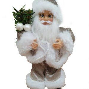 BABBO NATALE CON CAPPELLO GRIGIO CM 15 DECORAZIONE