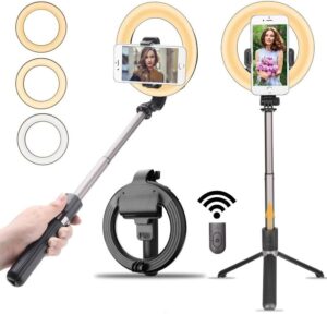 SELFIE STICK RING LIGHT ANELLO LED 8" TREPPIEDI PIEGHEVOLE CON TELECOMANDO L06