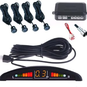 KIT 4 SENSORI DI PARCHEGGIO PER AUTO CON DISPLAY SUONO LED ACUSTICO VERNICIABILI