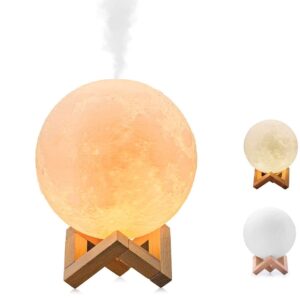 LAMPADA E DIFFUSORE AROMATERAPIA LUNA 3D CON SUPPORTO DA TAVOLO E RICARICA USB