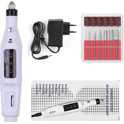 FRESA PER UNGHIE MANICURE RICOSTRUZIONE NAIL ART GEL VELOCITA REGOLABILE 3000RPM