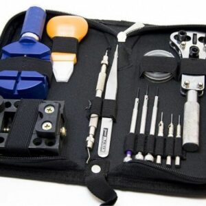 KIT RIPARAZIONE OROLOGI PROFESSIONALE APRI CASSE, MAGLIE CON BORSELLO 13 PZ PEZZI