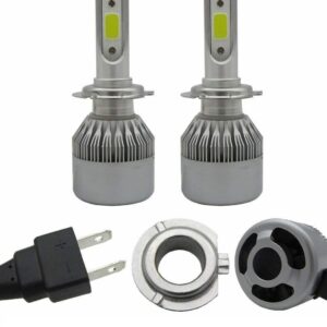 COPPIA KIT LAMPADE LUCI LED AUTO MOTO FARI COB H1 C6 3800LM 36W 6000K HEADLIGHT