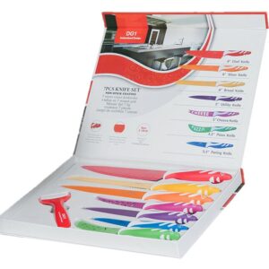SET COLTELLI CON RIVESTIMENTO ANTIADERENTE MULTICOLORE 8 PEZZI