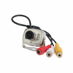 MINI MICRO TELECAMERA CAMERA A COLORI 6 LED IR RCA AUDIO VIDEO MICROFONO STAFFA