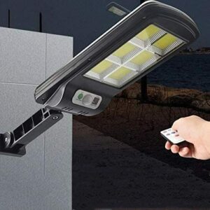 FARETTO LAMPIONE SOLARE 120 LED COB DA ESTERNO SENSORE DI MOVIMENTO IP65 CON TELECOMANDO