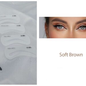KIT SOPRACCIGLIA TIMBRO 101# SOFT BROWN + 4 STENCIL E PENNELLO DEFINITORE