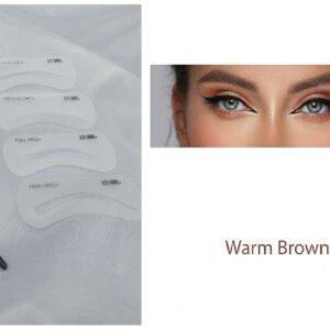 KIT SOPRACCIGLIA TIMBRO 102# WARM BROWN + 4 STENCIL E PENNELLO DEFINITORE