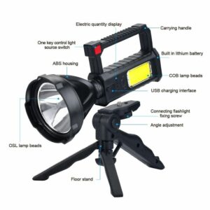 TORCIA TATTICA A LED TORCIA USB RICARICABILE 900000LM