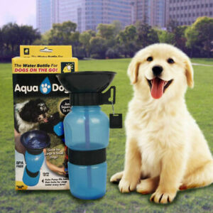 BOTTIGLIA DISPENSER ACQUA 400 ML PER CANI GATTI CON CIOTOLA DA VIAGGIO