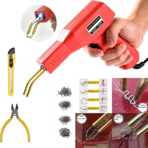 KIT RIPARAZIONE SALDATRICE PARAURTI AUTO, 200 PEZZI 50W CALDO CUCITRICE, SALDATORE PISTOLA RIPARAZIONE MACCHINA, PLASTICA RIPARAZIONE SALDATURA KIT PER AUTO PARAURTI/AUTO RICAMBI