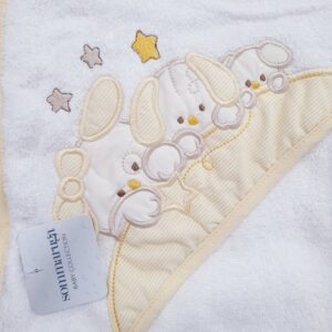 ACCAPPATOIO A TRIANGOLO IN SPUGNA RICAMATO SOMMARUGA 100% COTONE 70X70 CM