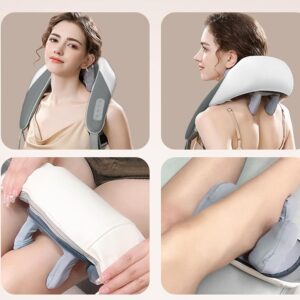 MASSAGGIATORE CERVICALE COLLO, SPALLE E SCHIENA CON RISCALDAMENTO ELETTRICO E TESTINA MASSAGGIANTE IN SILICONE