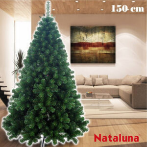Albero Di Natale 150cm Super Folto Nataluna Modello Aspen Con Base A Croce