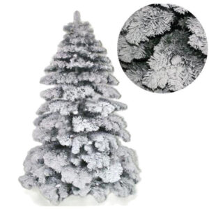 Albero Di Natale 210 Cm Abete Snow Con Effetto Innevato Bianco Base A Croce