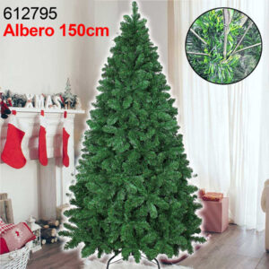 Albero Di Natale Super Folto Artificiale Verde 150cm Effetto Realistico 488punte
