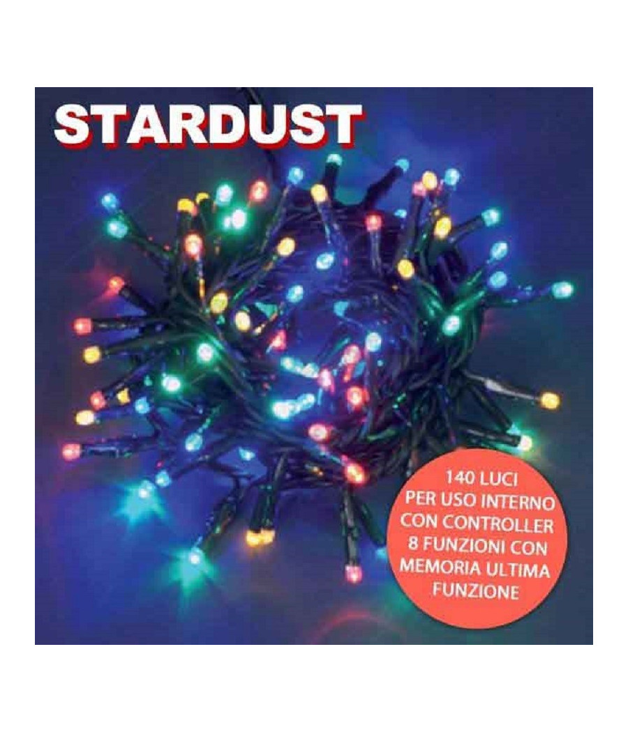 Catena Luci Natalizie 140 Lucciole Multicolor Con Controller 8 Funzioni Stardust