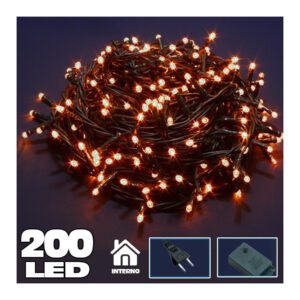 Catena Luminosa 200 Luci Led Lucciole Bianco Caldo Con Controller 8 Funzioni