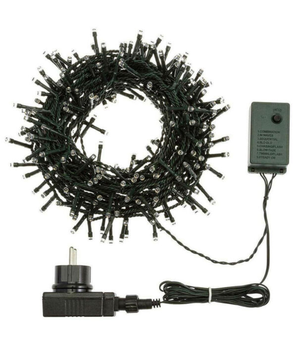 Catena Luminosa 300 Luci Led Lucciole Multicolore Controller 8 Funzioni Esterno - immagine 3