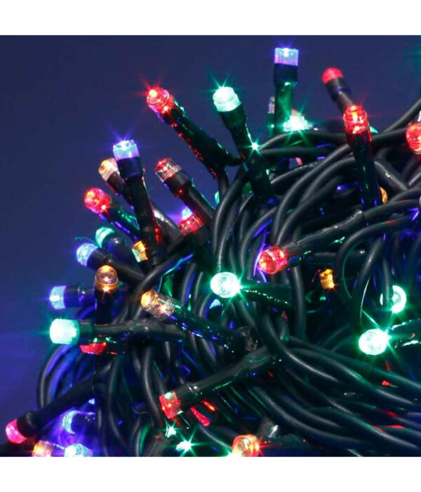 Catena Luminosa 300 Luci Led Lucciole Multicolore Controller 8 Funzioni Interno - immagine 2