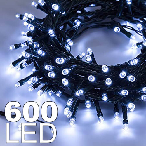 Catena Luminosa 600 Luci Led Lucciole Colore Bianco Con Controller Uso Interno