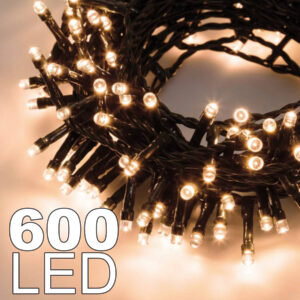 Catena Luminosa 600 Luci Led Lucciole Colore Caldo Con Controller Uso Interno