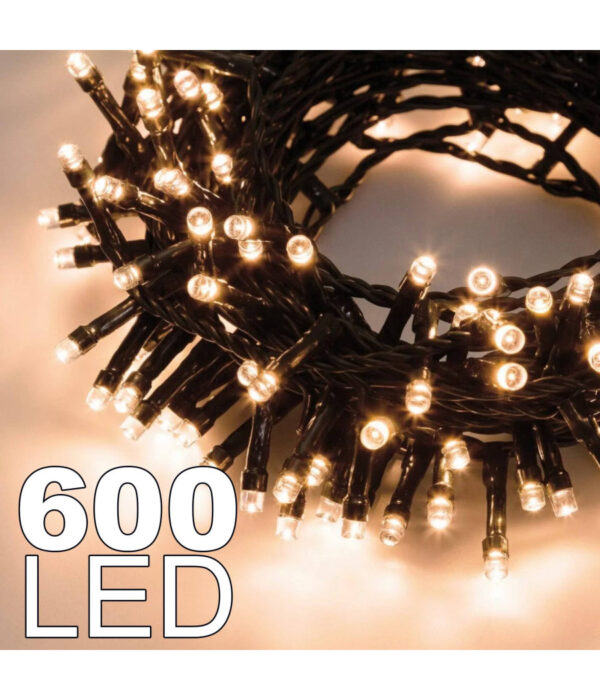 Catena Luminosa 600 Luci Led Lucciole Colore Caldo Con Controller Uso Interno
