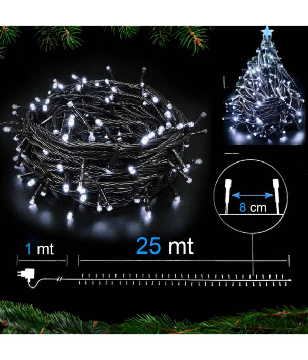 Catena Luminosa 600 Luci Led Lucciole Colore Caldo Con Controller Uso Interno - immagine 2