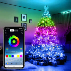 Catena Luminosa A Led Multicolor 10 Mt Con Controllo Remoto Da App Albero Natale