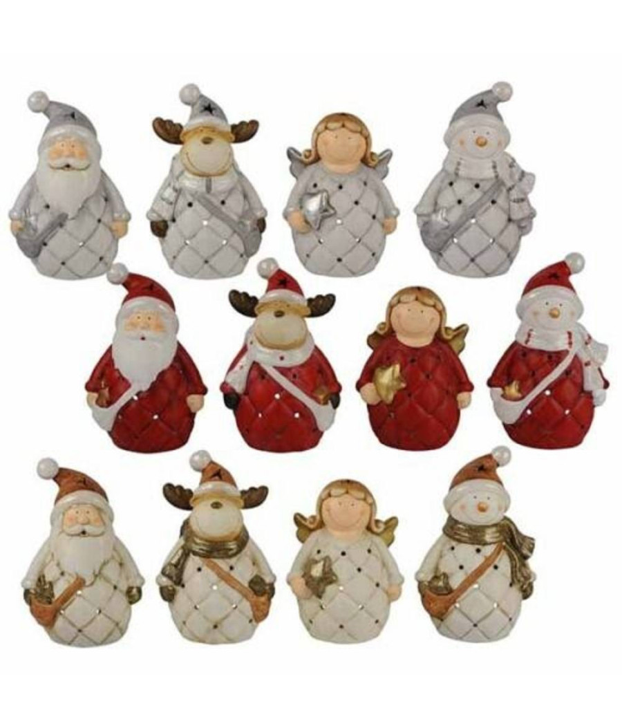 Decorazione Natalizia 4 Pezzi In Polyresin 3 Modelli Diversi Colori Assortiti