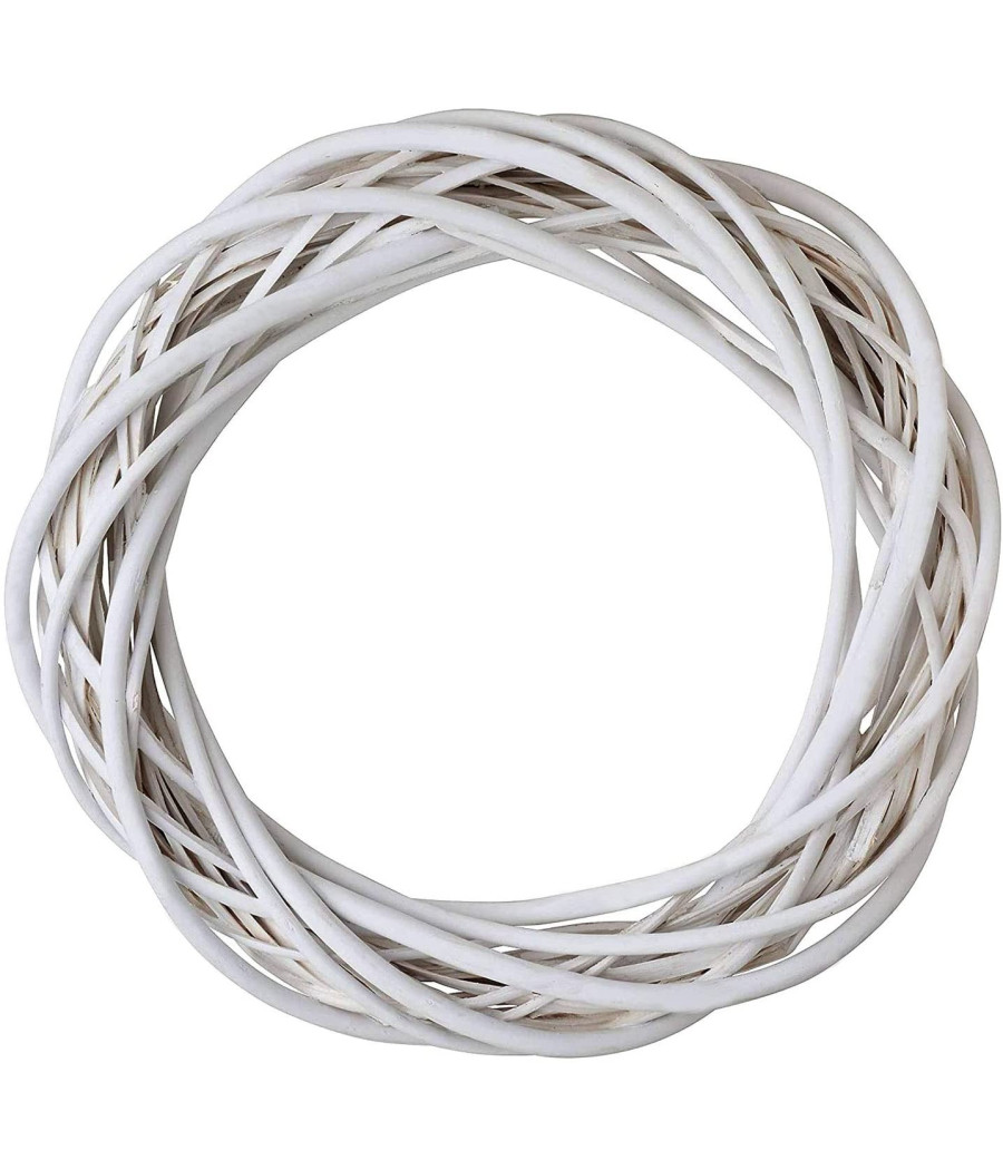 Ghirlanda Dietroporta In Legno Bianco Intrecciato 30 Cm Decorazioni Porta Natale