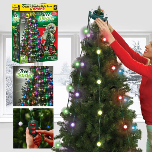 Mantello Luminoso Addobbi Per Albero Di Natale 64 Lampadine Led Con Telecomando