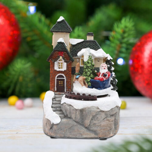 Paesaggio Statuette Tema Decorazione Natale Da 15 Cm Con Luce A Led Vari Modelli