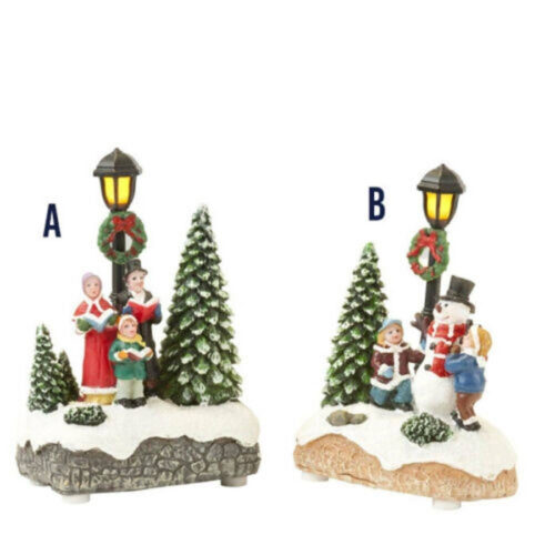 Paesaggio Statuette Tema Natalizio Da 12,5 Cm Con Luce A Led Vari Modelli