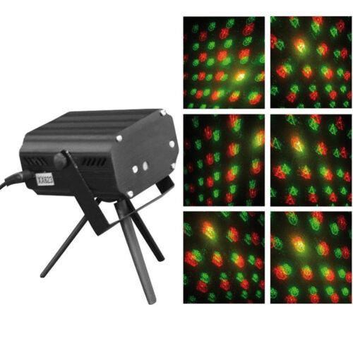 Proiettore Laser 6 Pattern Natale Colori Rosso E Verde Uso Interno Distanza 5 Mt