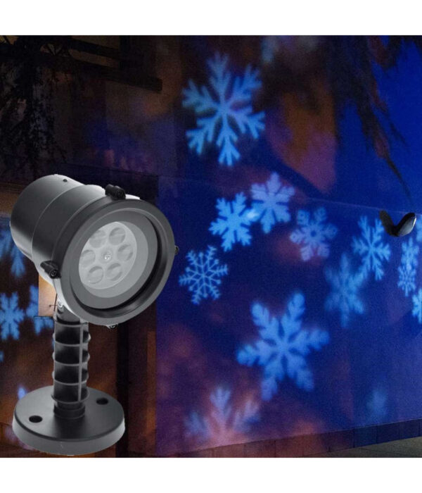 Proiettore Laser Led Rgb Natale Esterno Giochi Luce Fiocchi Di Neve Bianco - immagine 3