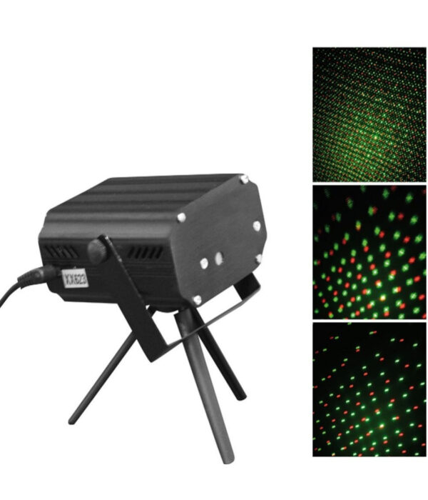 Proiettore Laser Pattern Puntini Colori Rosso E Verde Uso Interno Distanza 5 Mt