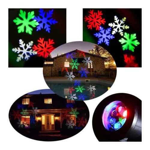 Proiettore Led Effetto Fiocchi Di Neve Colorati Rgb Addobbi Natale Per Interno