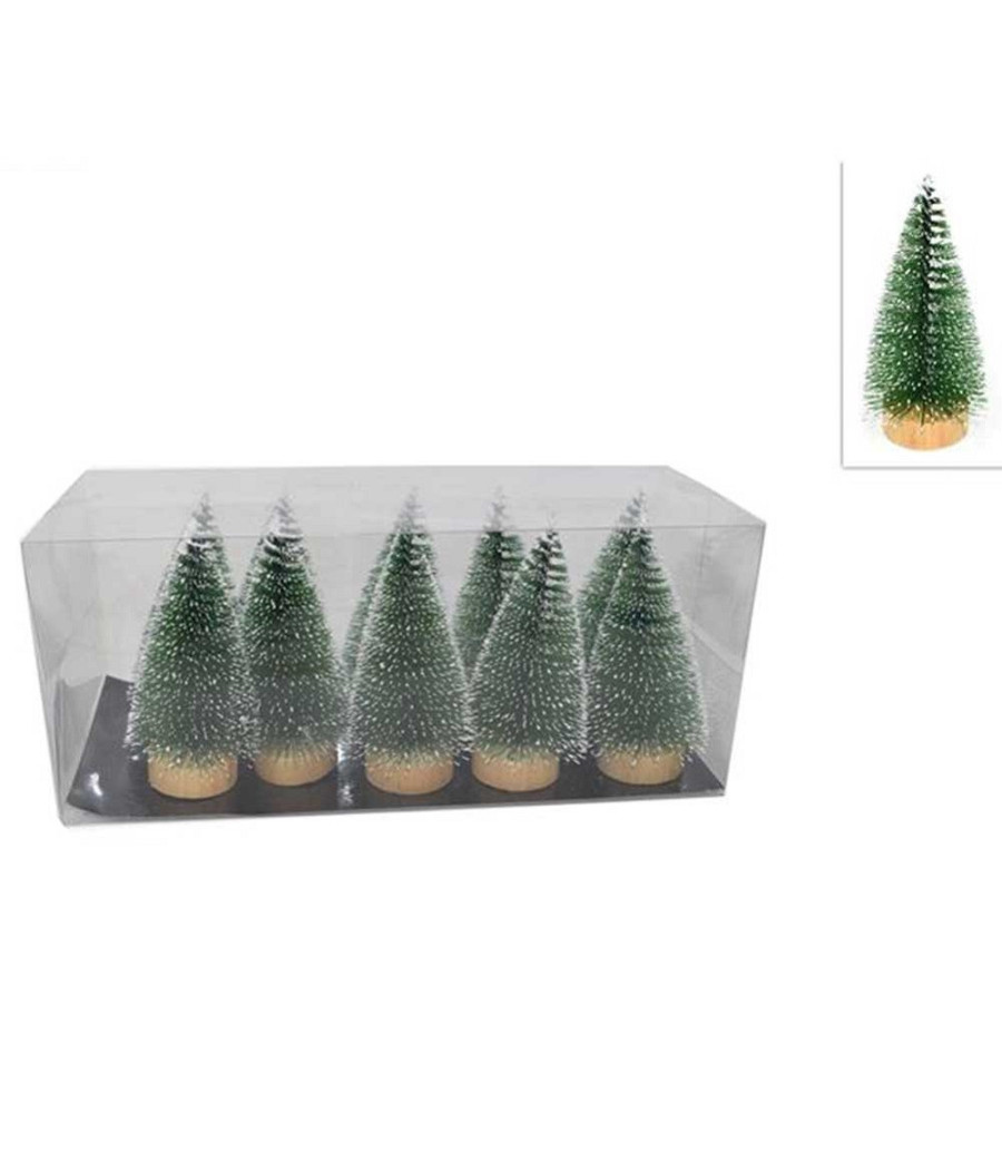 Set 10 Alberelli Innevati Mini Albero Natale 12cm Decorazioni Addobbi Natalizi - immagine 2