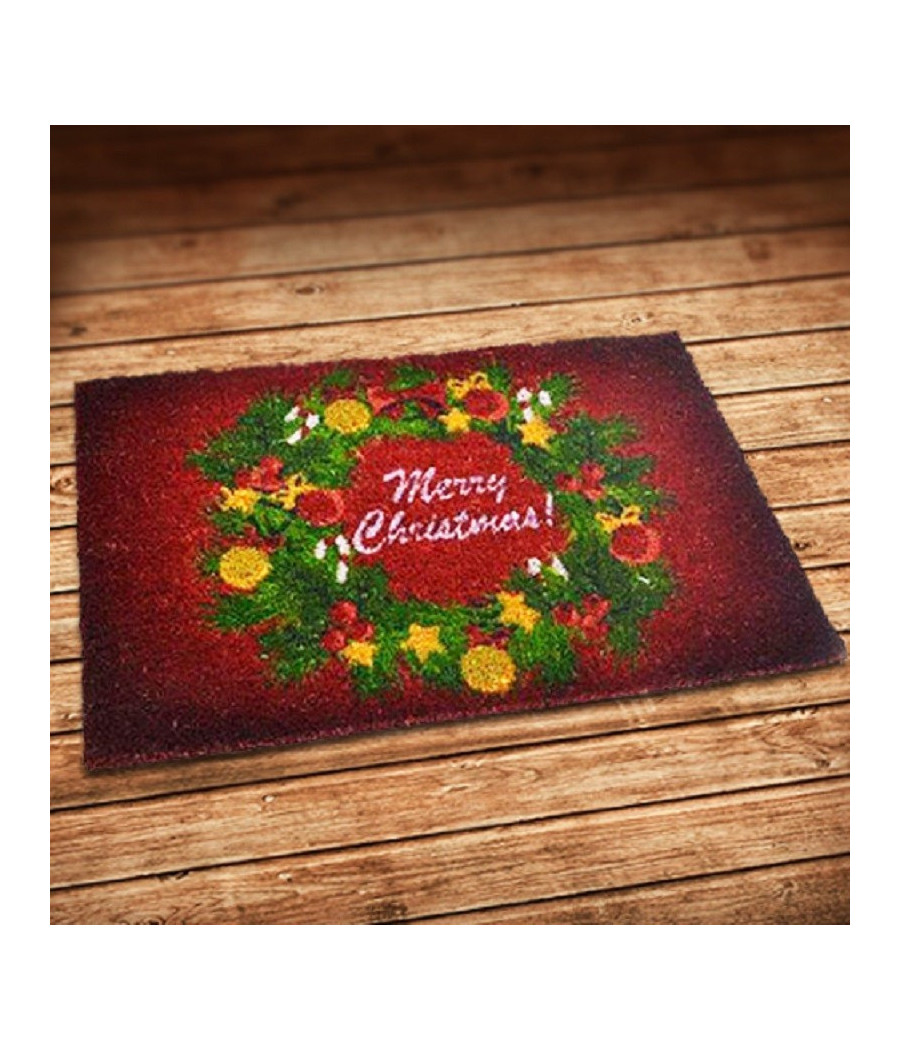 Tappeto Zerbino Natale Decorazione Con Ghirlanda 40x60 Cm Decorazioni Natalizie