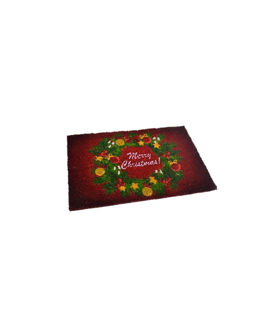 Tappeto Zerbino Natale Decorazione Con Ghirlanda 40x60 Cm Decorazioni Natalizie - immagine 2