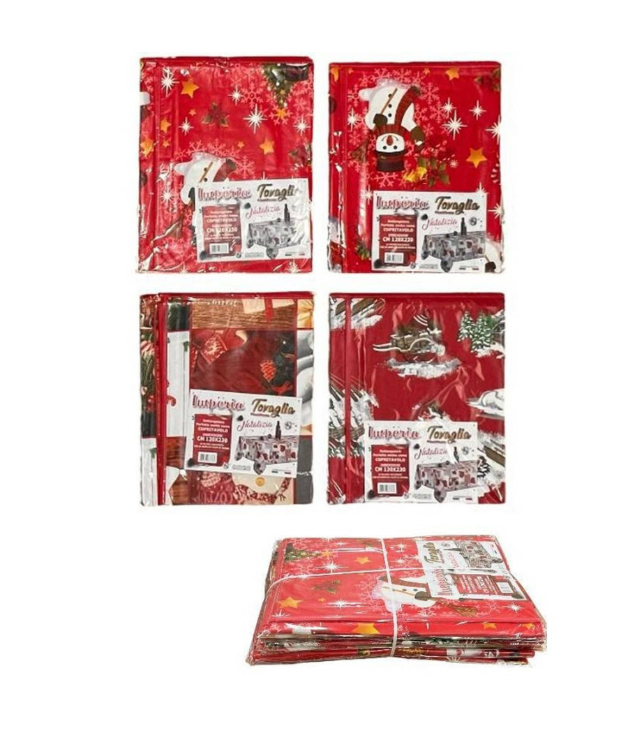 Tovaglia Copritavolo Natale Plastificata Antimacchia Varie Fantasie Mis. 120*160