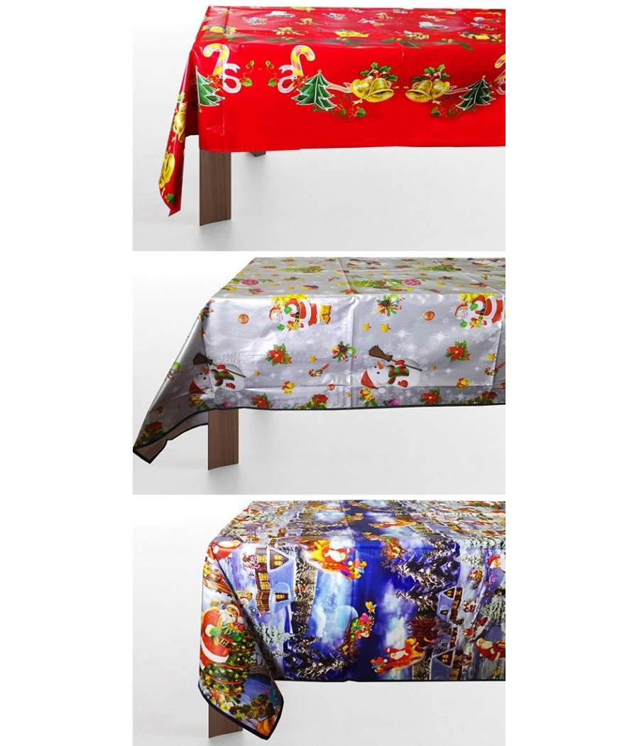Tovaglia Plastificata Rettangolare Natalizia 120 X 230 Cm Anche Come Copritavolo - immagine 2