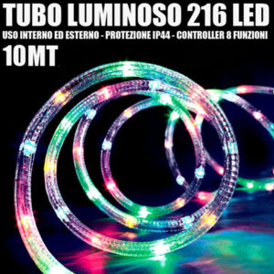 Tubo Luminoso 216 Led Multicolor 10 Mt 3vie Uso Interno/esterno + Controller