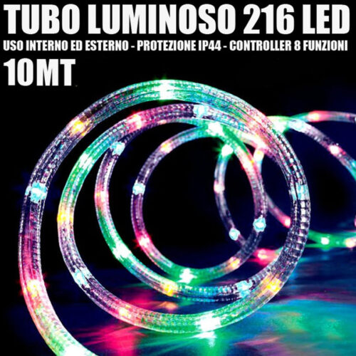 Tubo Luminoso 216 Led Multicolor 10 Mt 3vie Uso Interno/esterno + Controller