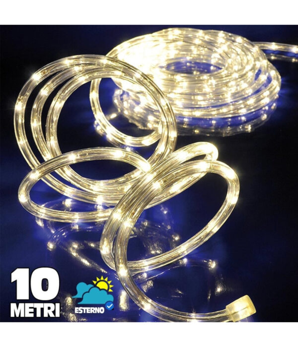 Tubo Luminoso A Led Per Esterno Bianco Caldo 10 Metri Con Controller Giochi Luce - immagine 3