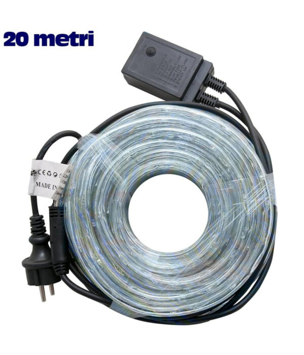 Tubo Luminoso Natalizio 20 Mt Led Bianco Freddo Controller 8 Funzioni X Esterno - immagine 3