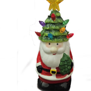 BABBO NATALE IN CERAMICA 18 CM DECORAZIONI CON LUCE